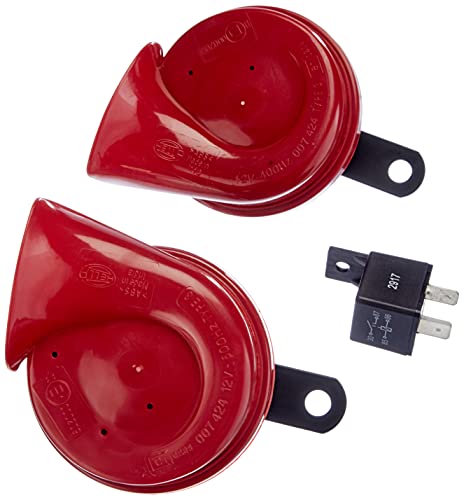 Hella 3FH 007 424-801 Twin Trumpet High/Low Tone 12V Horn Kit with